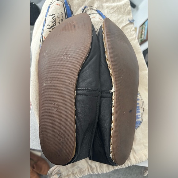 Sabah Black Leather Slip-On Shoes Size 39 - Picture 8 of 8